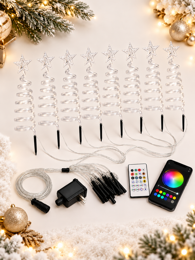 App-Controlled RGB Christmas Pathway Tree Lights