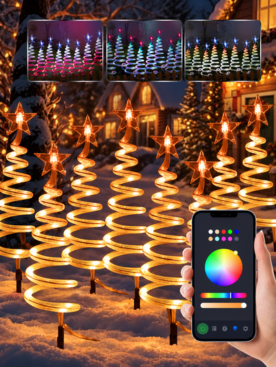 App-Controlled RGB Christmas Pathway Tree Lights